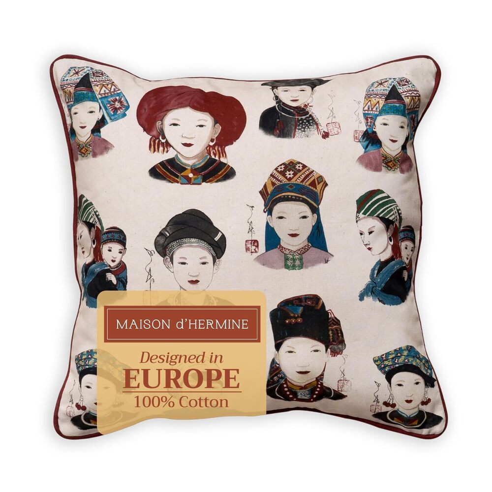 4031 Decorative Pillow Covers 20x20 Inch Square 100% Cotton Throw Pillow